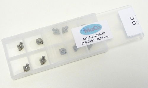 Box of 10 Sapphire Orifices Autoline 0.010_ (0,25mm) - displaced jewel