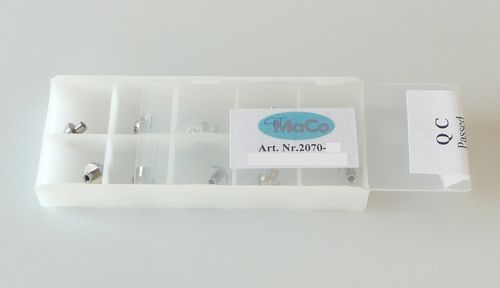 Caja con 10 orificios en rubí tipo Autoline 0.010_ (0,25mm), junta de plástico