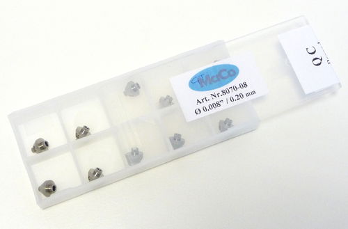Box of 10 Sapphire Orifices 0.008" (0,20 mm) - displaced jewel